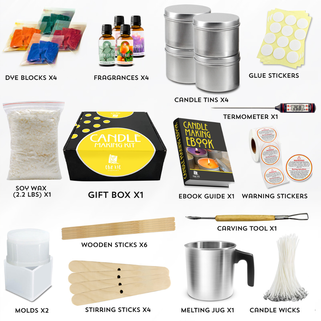 Kit de fabricación de velas, kit de suministros para hacer velas para  adultos y niños, kits de fabricación de velas perfumadas que incluyen  mechas de